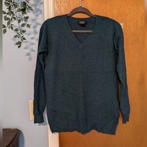Lord & Taylor v-neck cashmere sweater, dark teal